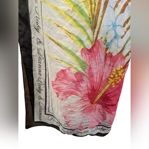 Pinky & Dianne Floral Print Scarf with Black Border